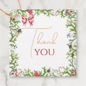 Christmas Branches Baby shower Dank u Bedankjes Labels (Voorkant)