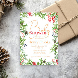 Christmas Branches Baby shower Genderneutraal Kaart