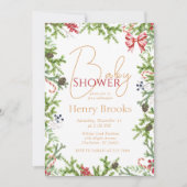 Christmas Branches Baby shower Genderneutraal Kaart (Voorkant)