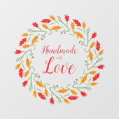 Christmas Branches Handmade with Love Quote Raamsticker (Vel)