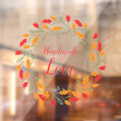 Christmas Branches Handmade with Love Quote Raamsticker (Vel 2)