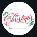 Christmas Branches Holiday Gift Sticker<br><div class="desc">Overeenkomende objecten beschikbaar. Bezoek onze winkel: www.berryberrysweet.com</div>