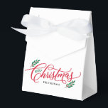 Christmas Branches Holiday Party Favoriete Boxen Bedankdoosjes<br><div class="desc">Dank uw gasten met stijlvolle, gepersonaliseerde gunstboxen! Alle tekst- en achtergrondkleuren kunnen volledig worden bewerkt. Klik op de knop "Personaliseren" om verder aan te passen of neem contact met ons op als u hulp nodig hebt bij het aanpassen. Voor overeenkomende items en meer stijlvolle design, bezoek onze website op www.berryberrysweet.com...</div>