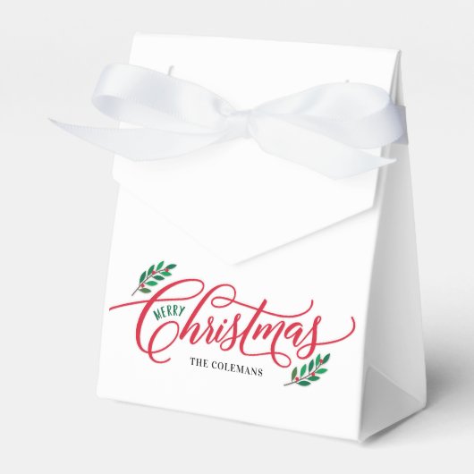 Christmas Branches Holiday Party Favoriete Boxen Bedankdoosjes (Voorkant Zijde)