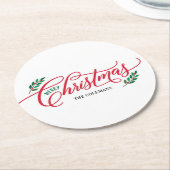 Christmas Branches Vrolijk Kerstfeest Onderzetters (Gebogen)