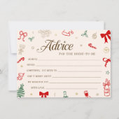 Christmas Bridal Shower Advice for the Bride Card Kaart (Voorkant)
