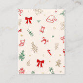 Christmas Bridal Shower Bring A Recipe for Bride Informatiekaartje (Achterkant)