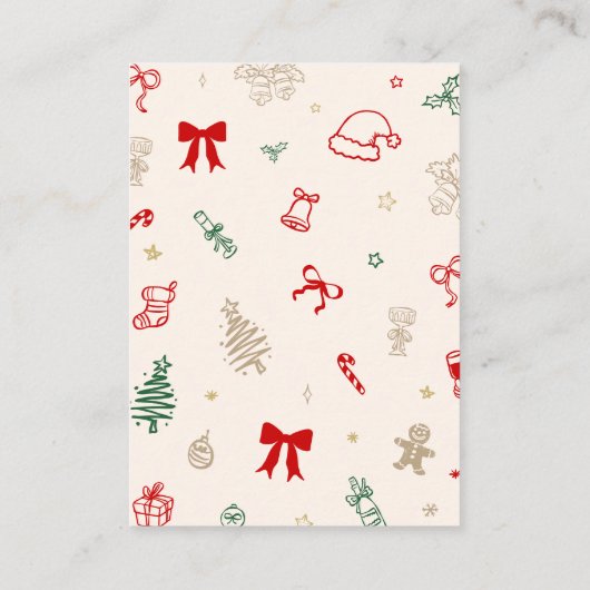 Christmas Bridal Shower Bring A Recipe for Bride Informatiekaartje (Achterkant)