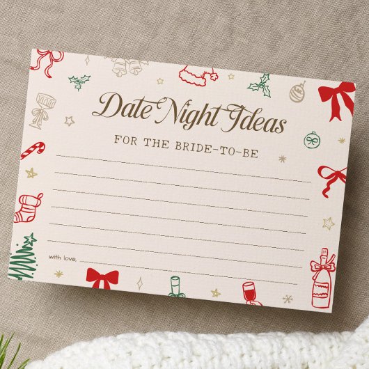 Christmas Bridal Shower Date Night Ideas Card Kaart