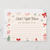 Christmas Bridal Shower Date Night Ideas Card Kaart (Voorkant)