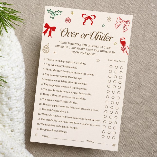 Christmas Bridal Shower Over or Under Game (Creator heeft geüpload)