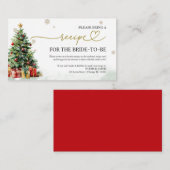 Christmas Bridal Shower Recipe Request Informatiekaartje (Voorkant / Achterkant)