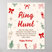Christmas Bridal Shower Ring Hunt Game Poster (Voorkant)