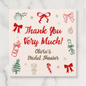 Christmas Bridal Shower Thank You Bedankjes Labels (Voorkant)