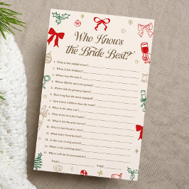 Christmas Bridal Shower Who Knows the Bride Best