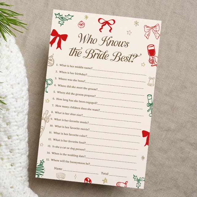 Christmas Bridal Shower Who Knows the Bride Best (Creator heeft geüpload)