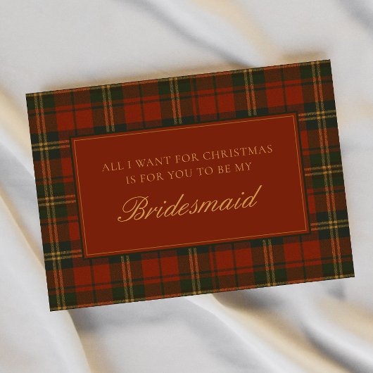 Christmas Bridesmaid Proposal Festive Holiday Kaart