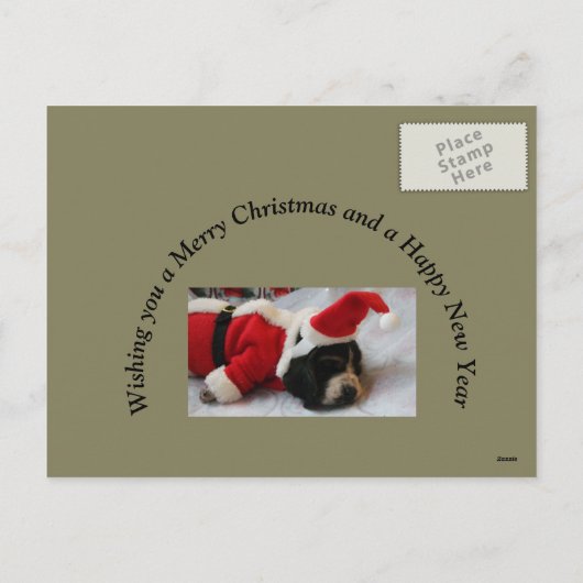 Christmas Briefkaart Basset Hound (Achterkant)
