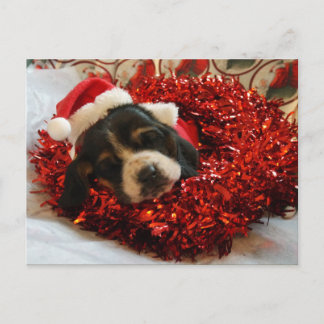 Christmas Briefkaart Basset Hound