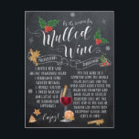 Christmas briefkaart Mulled Wine Chalkboard<br><div class="desc">Een glühwein recept en groet,  alles in één kaart! Personaliseer de achterkant van het briefkaart met uw eigen boodschap.</div>