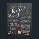 Christmas briefkaart Mulled Wine Chalkboard<br><div class="desc">Een glühwein recept en groet,  alles in één kaart! Personaliseer de achterkant van het briefkaart met uw eigen boodschap.</div>