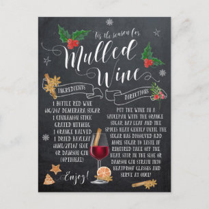Christmas briefkaart Mulled Wine Chalkboard