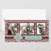 Christmas Brocade Retro-fotokaart Feestdagenkaart (Voorkant / Achterkant)