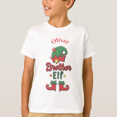 Christmas Brother Elf op maat gemaakt kind T-shirt (Voorkant)