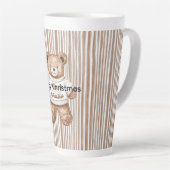 Christmas Brown Cream Teddy Bear Stripes Latte Mok (Rechterhoek)