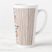 Christmas Brown Cream Teddy Bear Stripes Latte Mok (Rechts)