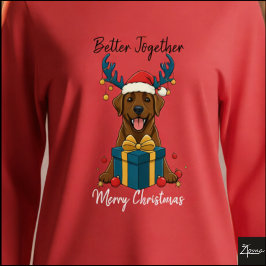 Christmas Brown Labrador Gift Graphic Reindeer Tri-Blend Shirt