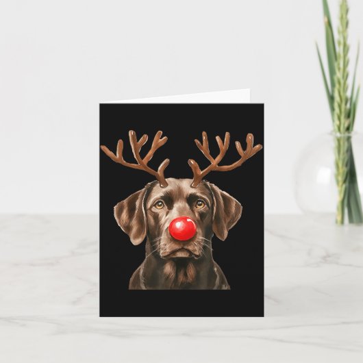 Christmas Brown Labrador Retriever Reindeer Dog Lo Kaart (Voorkant)