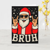 Christmas Bruh Meme Funny Santa Claus Teen Boys Ki Kaart (Gele Bloem)