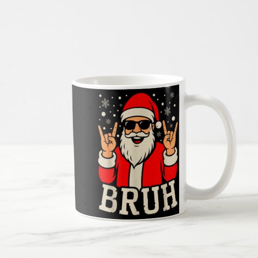 Christmas Bruh Meme Funny Santa Claus Teen Boys Ki Koffiemok (Rechts)