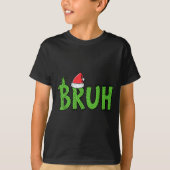 Christmas Bruh Santa Hat Funny Xmas Meme Humor Men T-shirt (Voorkant)