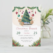 Christmas Brunch Invitation Kaart - Vakantiebrunch (Staand voorkant)