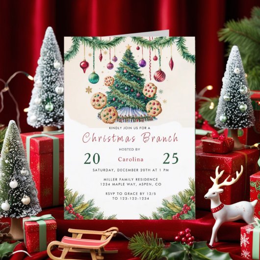 Christmas Brunch Invitation Kaart - Vakantiebrunch