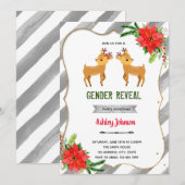 Christmas buck of doet gender onthullen uitnodigin feestdagenkaart (Voorkant / Achterkant)