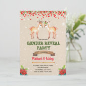Christmas buck of doet gender onthullen uitnodigin kaart (Staand voorkant)