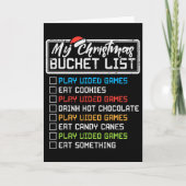 Christmas Bucket List Video Games Xmas Gamer Boys  Kaart (Voorkant)