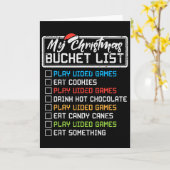 Christmas Bucket List Video Games Xmas Gamer Boys  Kaart (Gele Bloem)