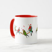 Christmas Budgie Frenzy Mok (Voorkant links)