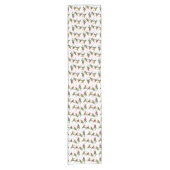 Christmas Budgie Frenzy Table Runner (kies kleur) Korte Tafelloper (Voorkant)