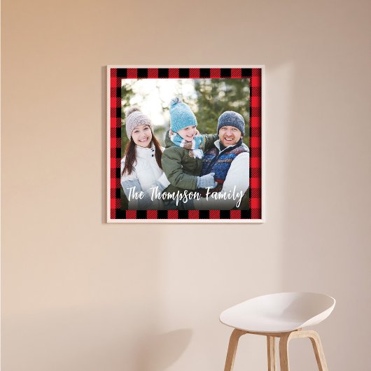 Christmas Buffalo Check Aangepast Foto Afdruk