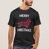 Christmas Buffalo Check Dachshund for Dachshund Do T-shirt (Voorkant)