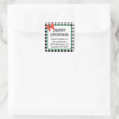 Christmas Buffalo Check Patroon Adres Stickers (Tas)
