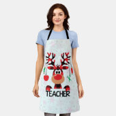 Christmas Buffalo Plaid Teacher Schort (Gedragen)