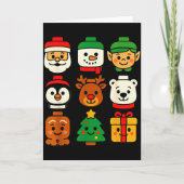 Christmas Building Brick Santa Elf Snowman Xmas Bo Kaart (Voorkant)