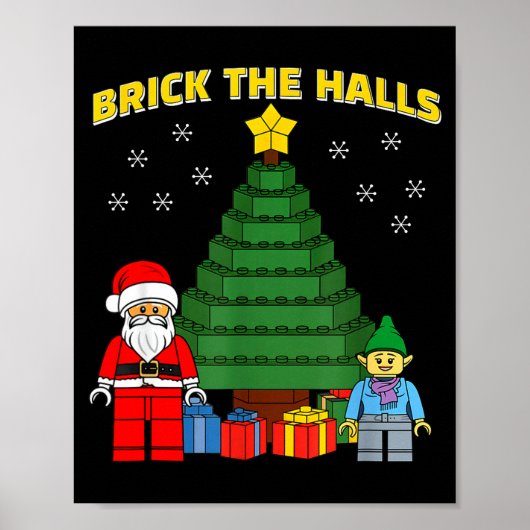 Christmas Building Bricks Brick The Halls Block Bu Poster (Voorkant)
