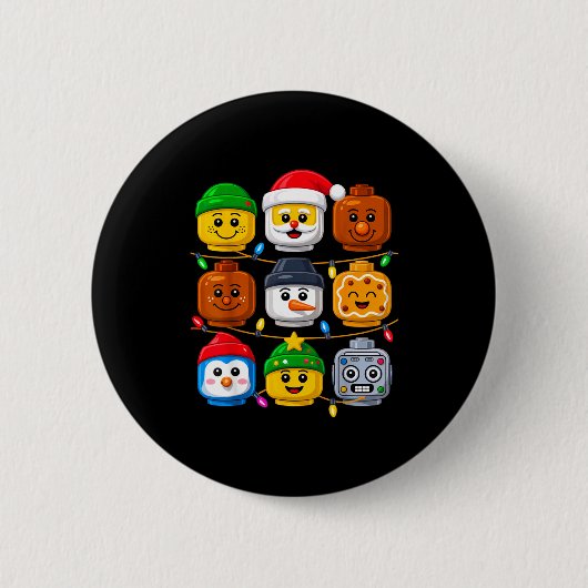 Christmas Building Crew Costume Master Builder Blo Ronde Button 5,7 Cm (Voorkant)